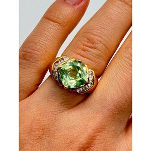 925 STERLING SILVER GOLD PLATED CZ RING SIZE 6